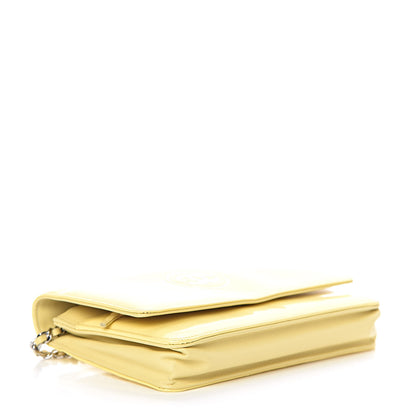 Chanel Patent CC Compact Wallet on Chain WOC Yellow 4 of 16