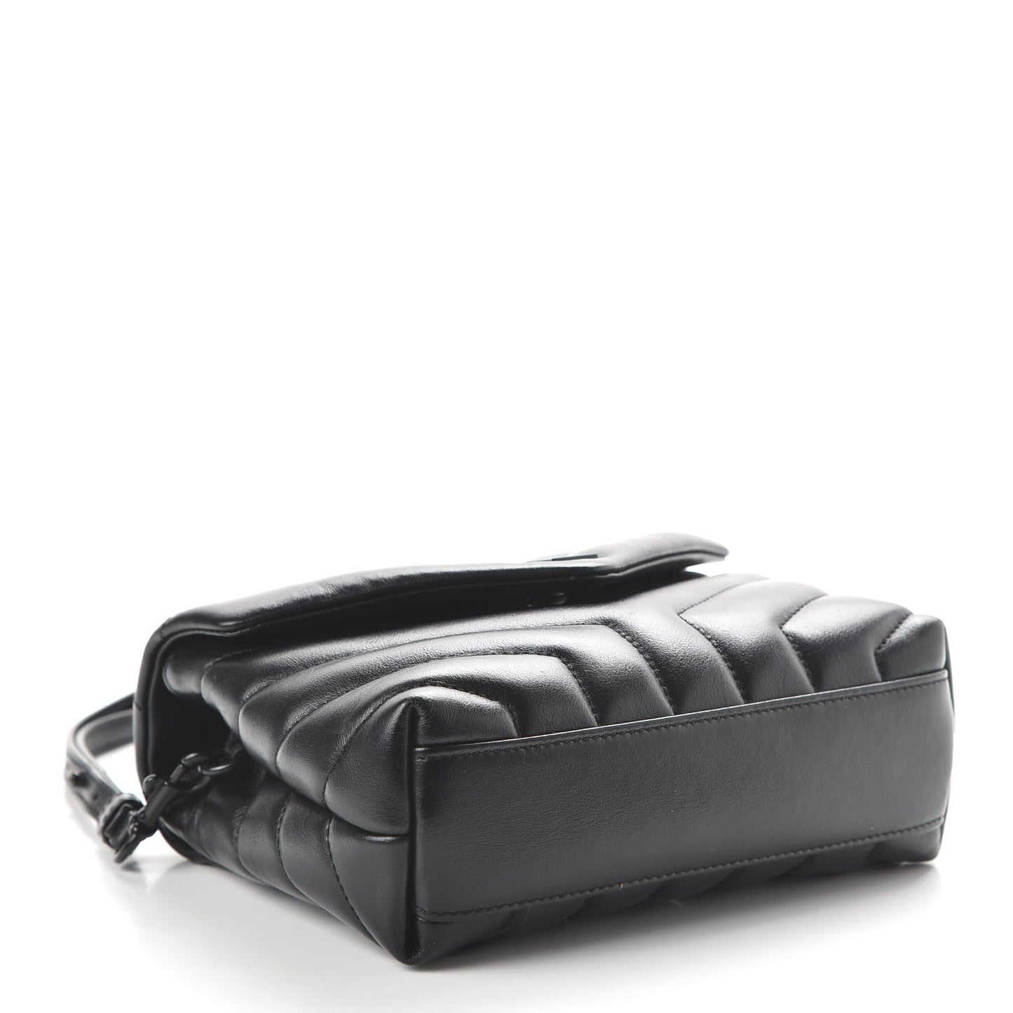 Calfskin Y Quilted Monogram Toy Loulou Crossbody Bag Black