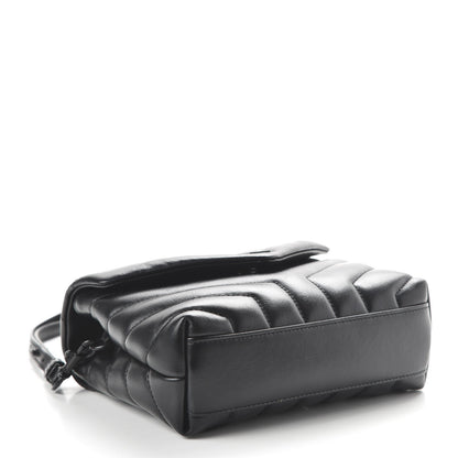 Saint Laurent Calfskin Y Quilted Monogram Toy Loulou Crossbody Bag Black 3 of 9