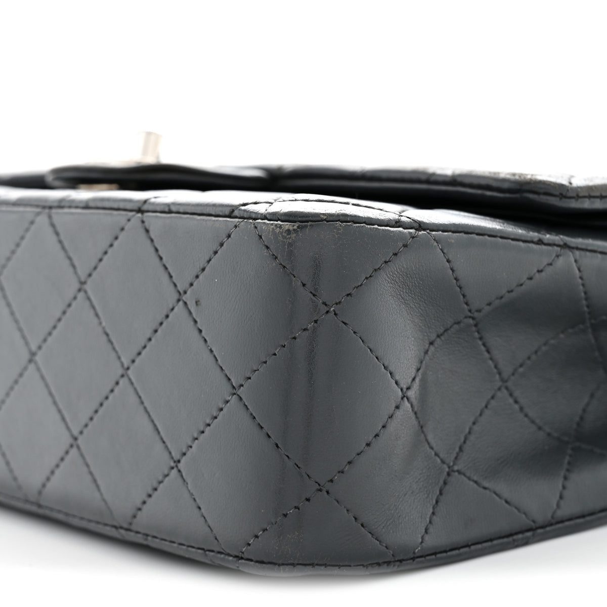 Chanel Lambskin Quilted Medium Double Flap Grey 9 of 12