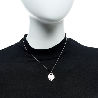 Tiffany 18K White Gold Diamond Return To Tiffany Heart Tag Pendant Necklace 2 of 7