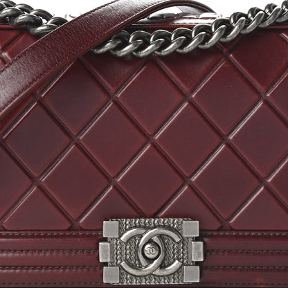 Chanel Calfskin Embossed Medium Paris Salzburg Boy Flap Red 10 of 13