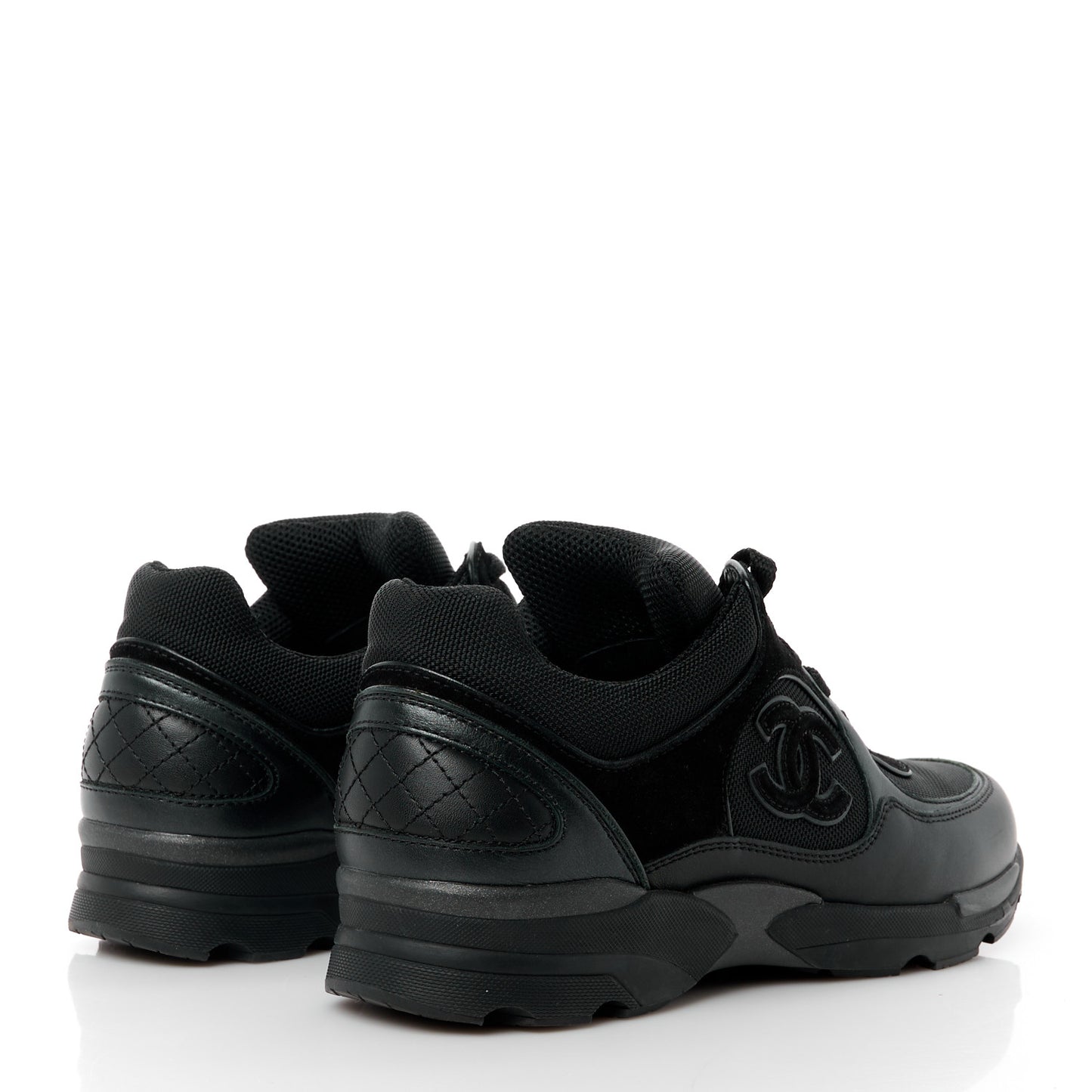 Toile Suede Calfskin CC Sneakers 38 Black