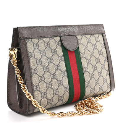 Gucci GG Supreme Monogram Web Small Ophidia Chain Shoulder Bag Brown 3 of 11