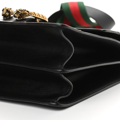 Gucci Calfskin Bamboo Web Large Dionysus Top Handle Bag Black Bright Evergreen Hibiscus Red 9 of 9