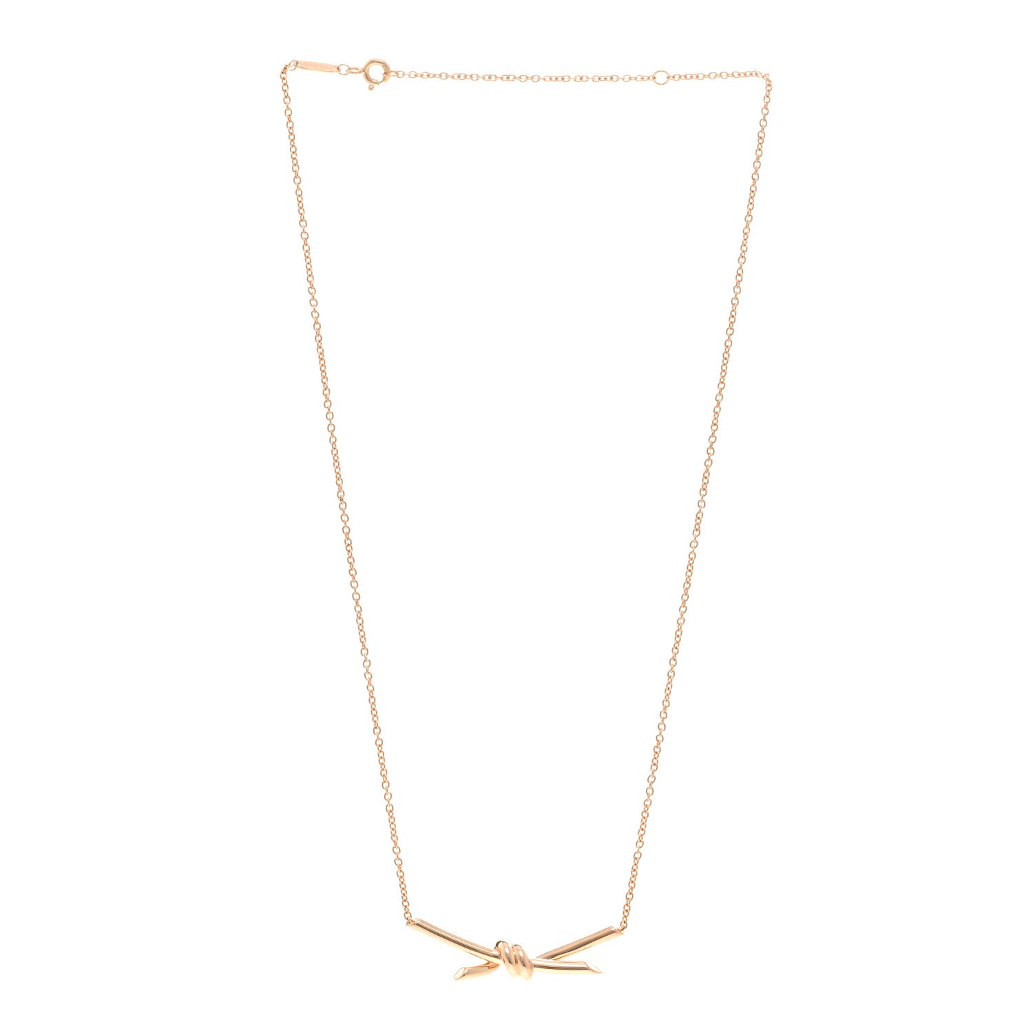 Tiffany 18K Rose Gold Knot Necklace 3 of 5