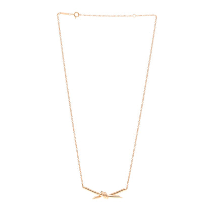 Tiffany 18K Rose Gold Knot Necklace 3 of 5