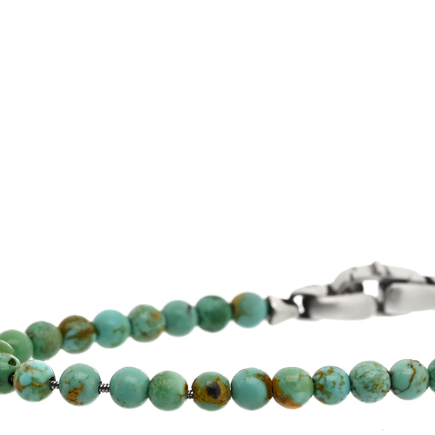 David Yurman Sterling Silver Turquoise 4mm Spiritual Beads Bracelet 6 of 6