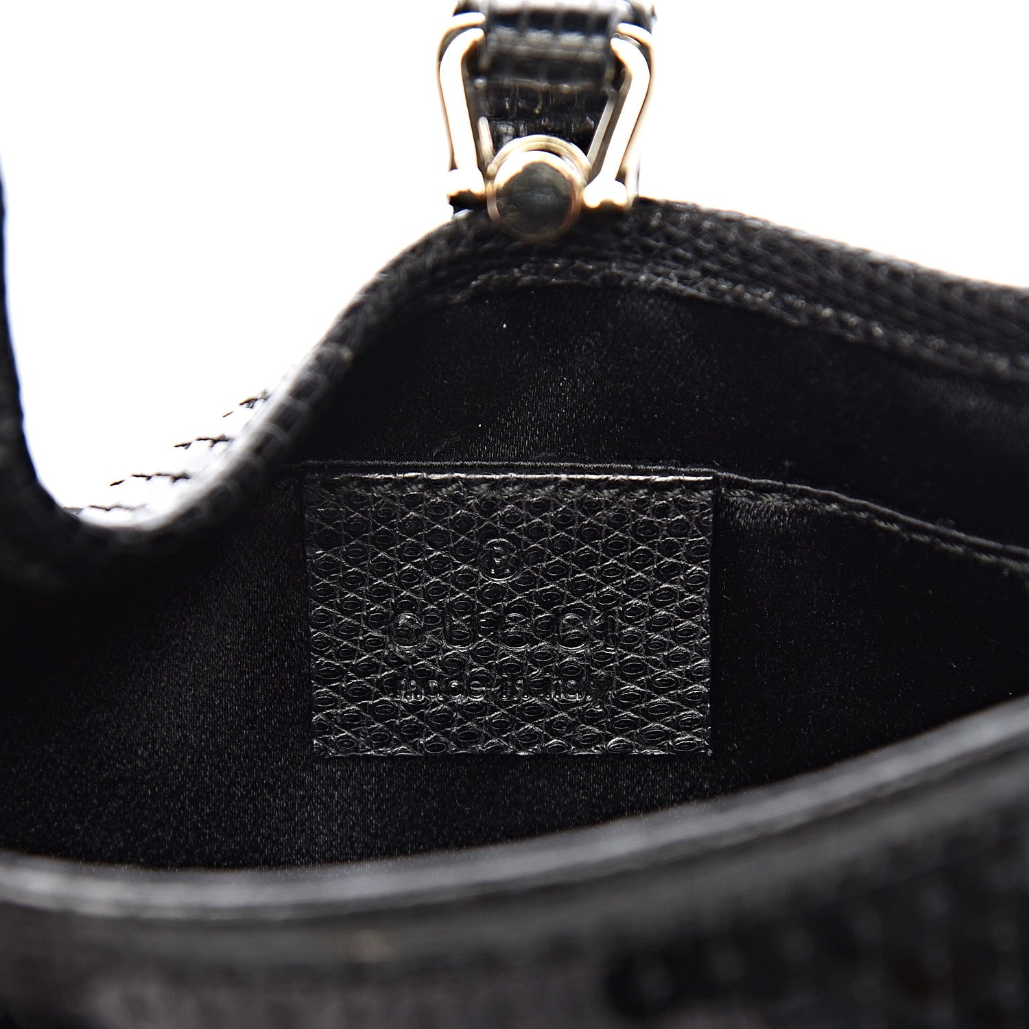 Gucci Sequin Lizard Jackie O Hobo Black 6 of 11