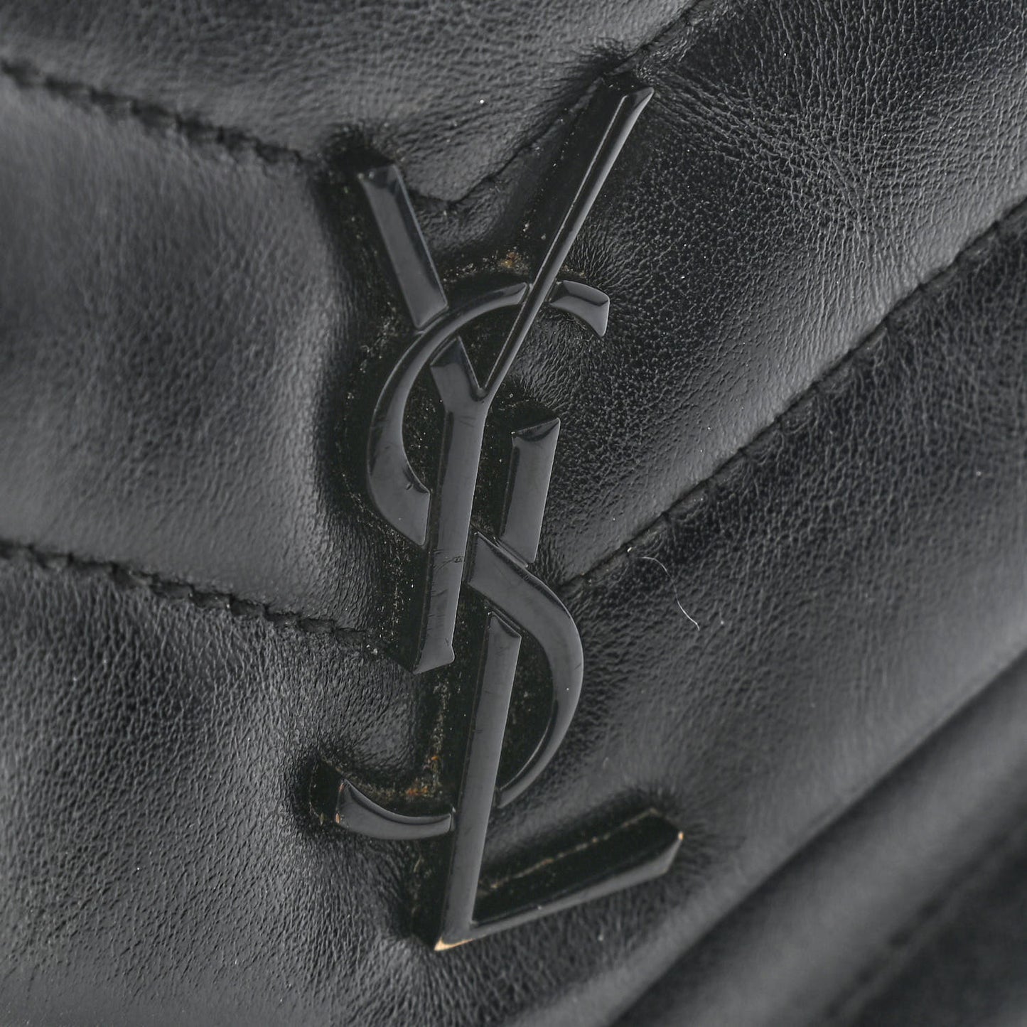 Calfskin Y Quilted Monogram Toy Loulou Crossbody Bag Black