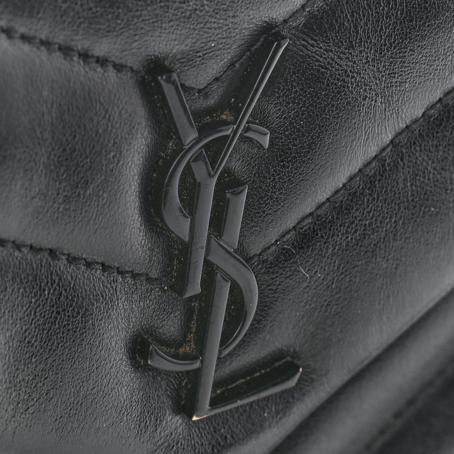 Saint Laurent Calfskin Y Quilted Monogram Toy Loulou Crossbody Bag Black 9 of 11