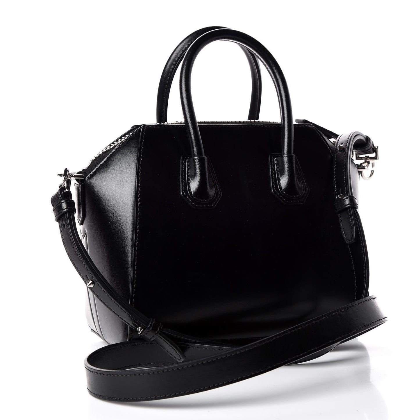 Shiny Lord Calfskin Mini Antigona Black