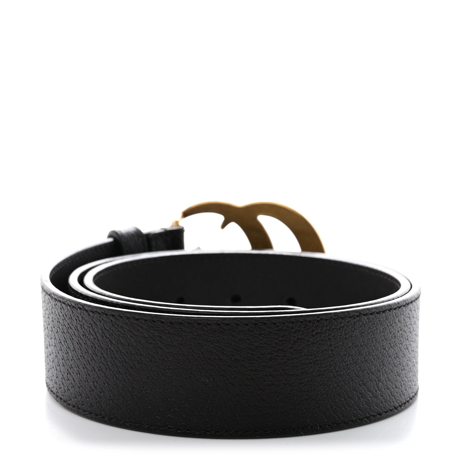 Gucci Textured Dollar Calfskin Double G 40mm Belt 85 34 Dark Cocoa 2 of 6