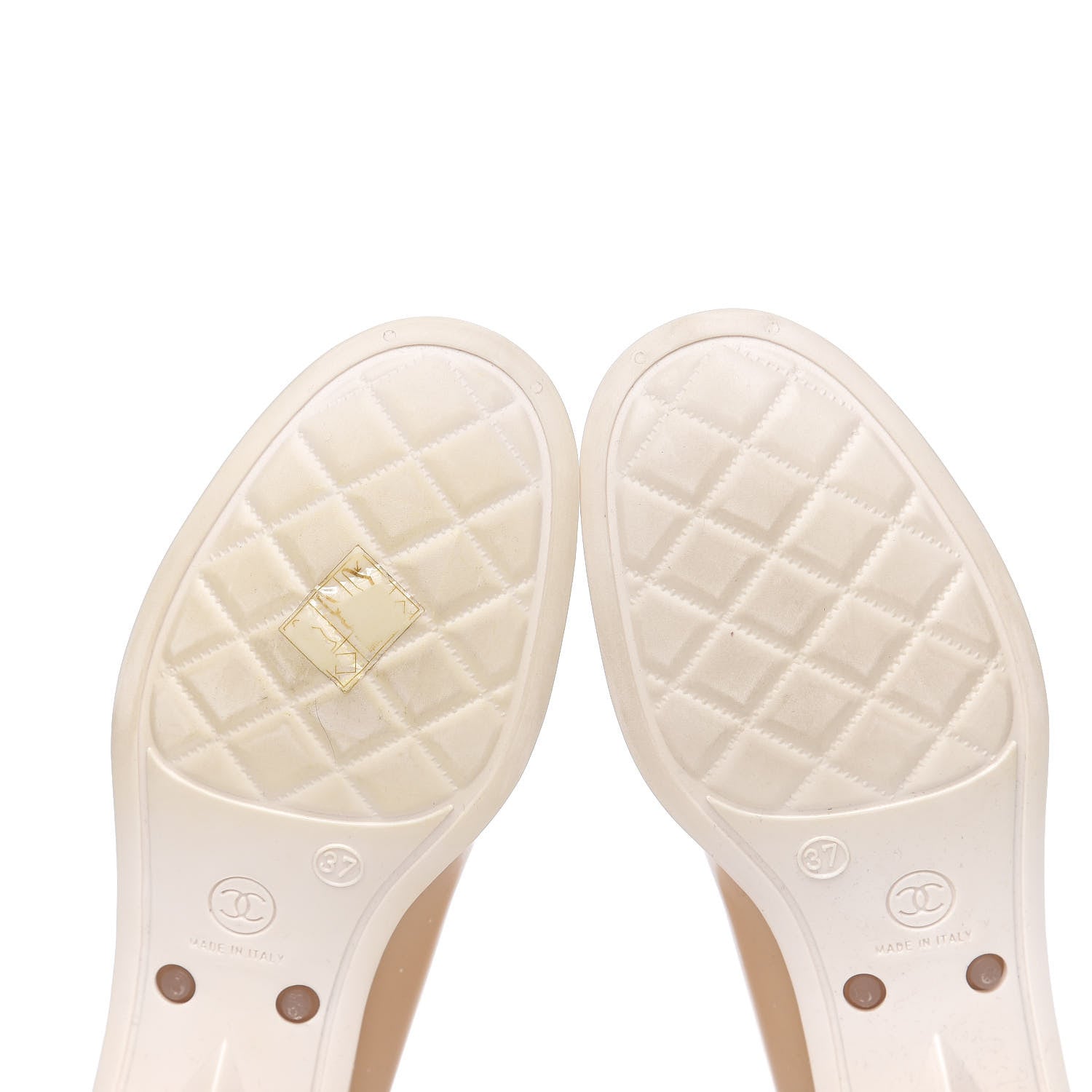 Chanel Rubber Camellia Rain Boots 37 White 5 of 11