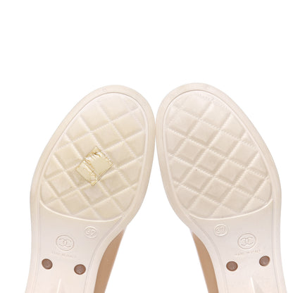 Chanel Rubber Camellia Rain Boots 37 White 5 of 11