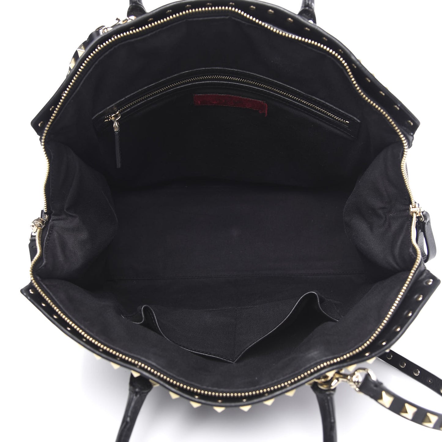 Vitello Rockstud Dome Shopper Black