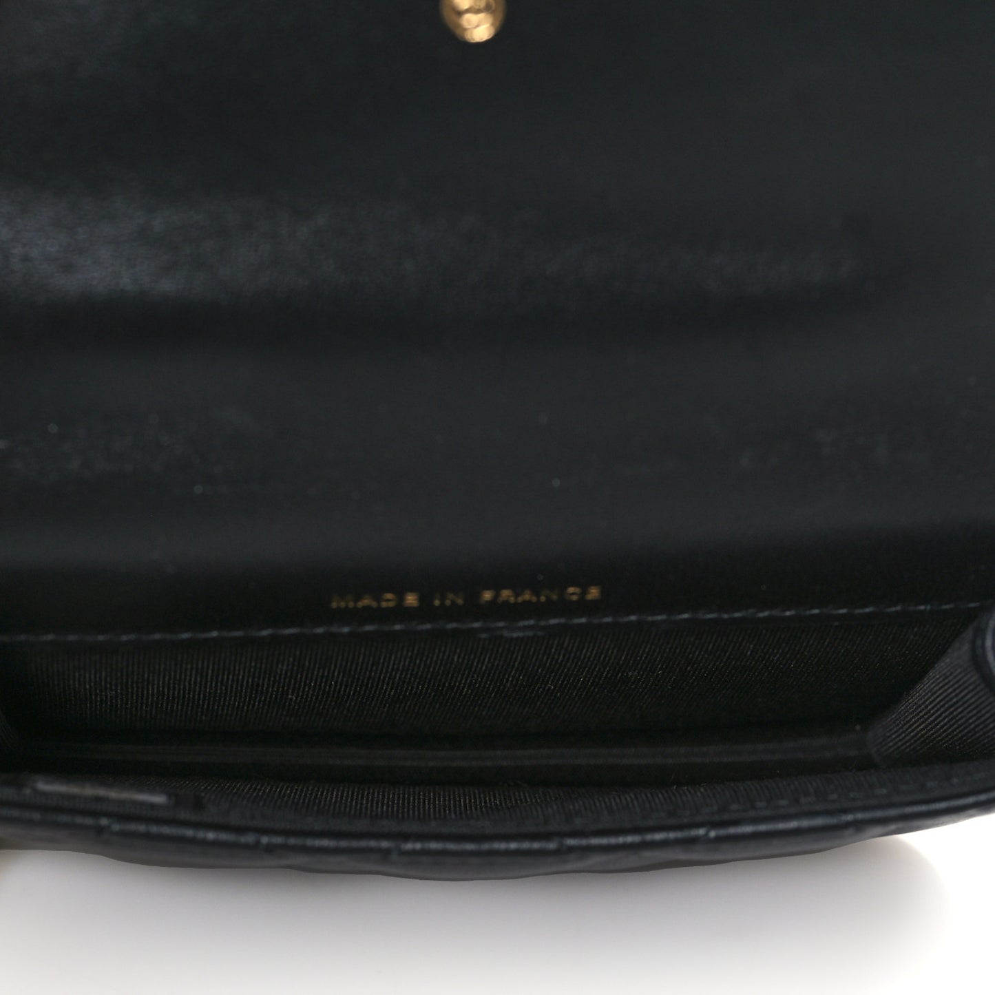 Lambskin Quilted Top Handle Flap Coin Purse With Chain Black