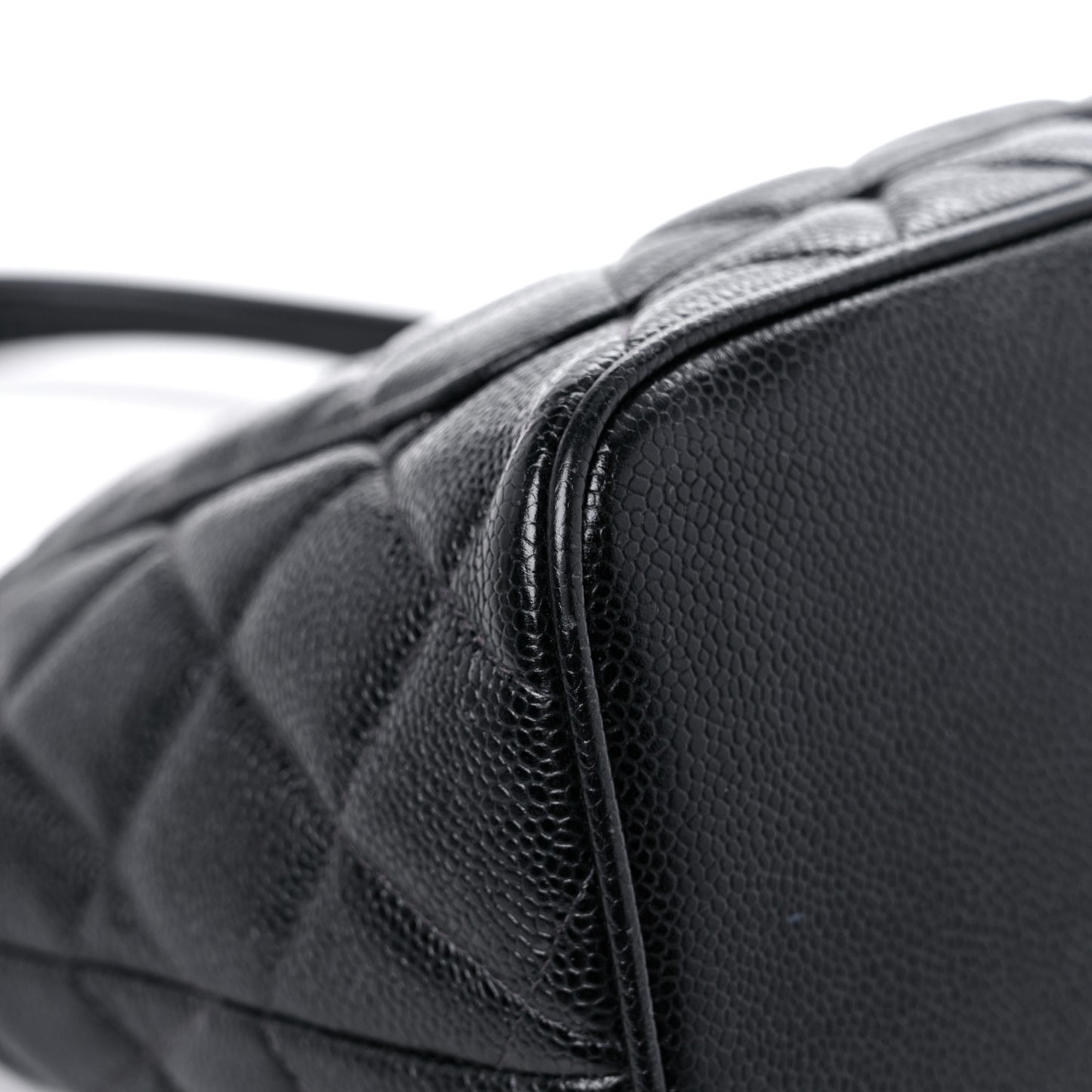 Caviar Quilted Medallion Tote Black