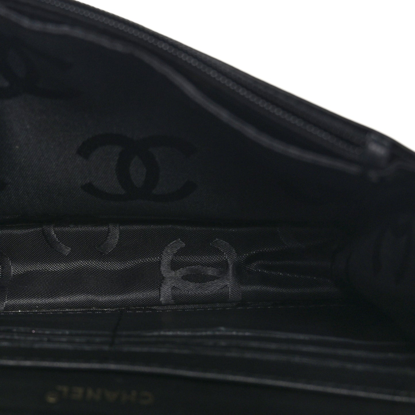 Calfskin Stitched Square Quilted Wallet On Chain WOC Black