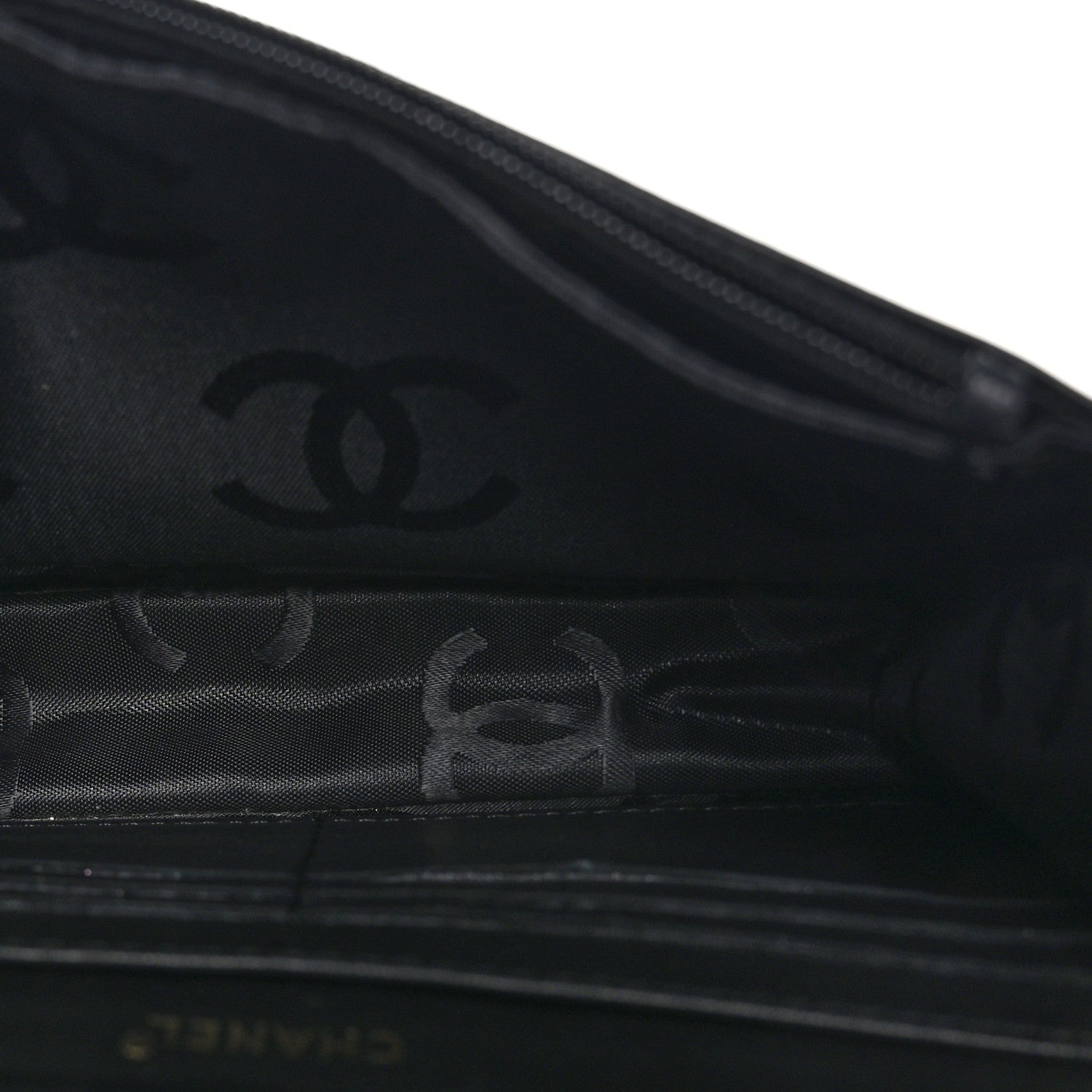 Chanel Calfskin Stitched Square Quilted Wallet On Chain WOC Black 5 of 9