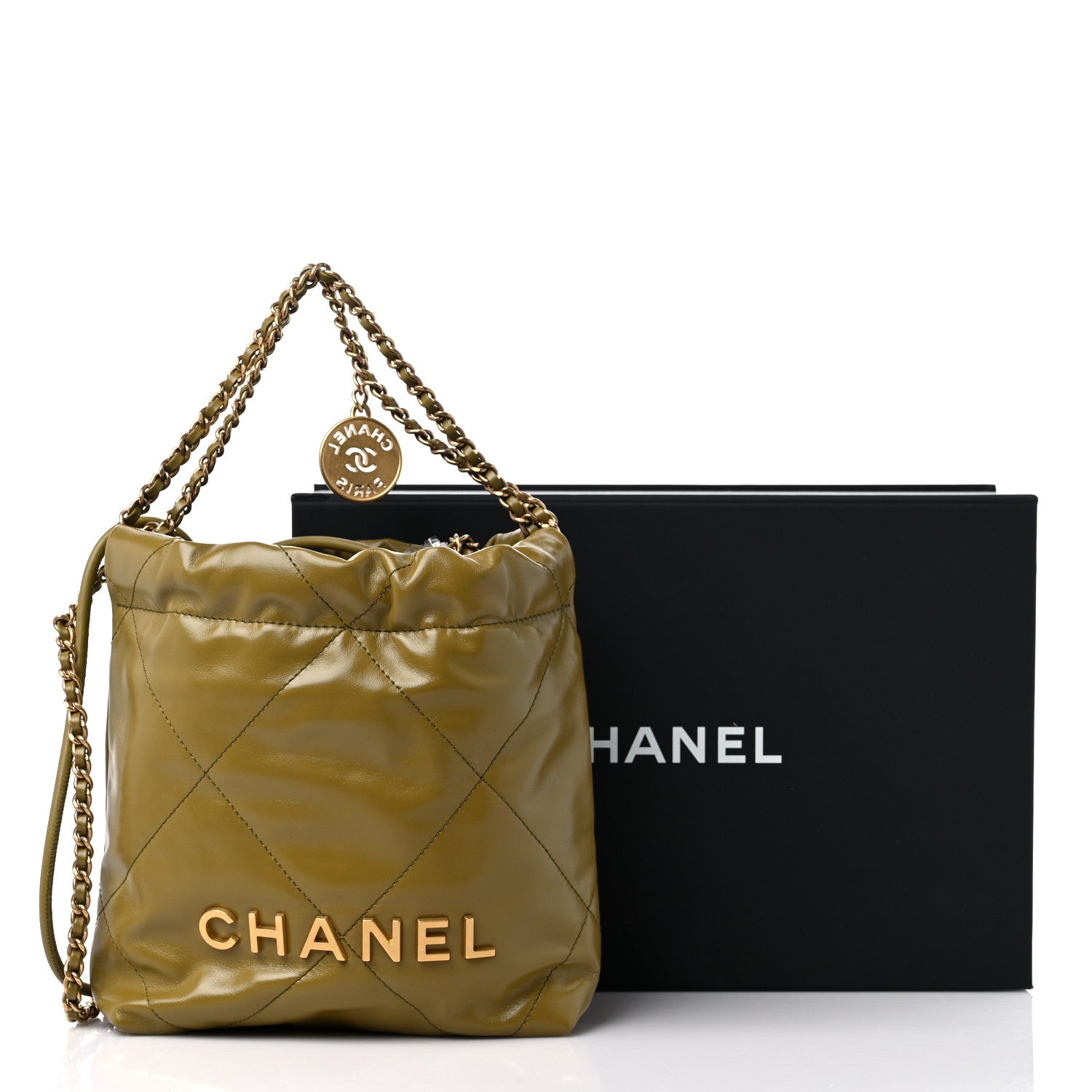 Chanel Shiny Calfskin Quilted Mini Chanel 22 Green 10 of 10