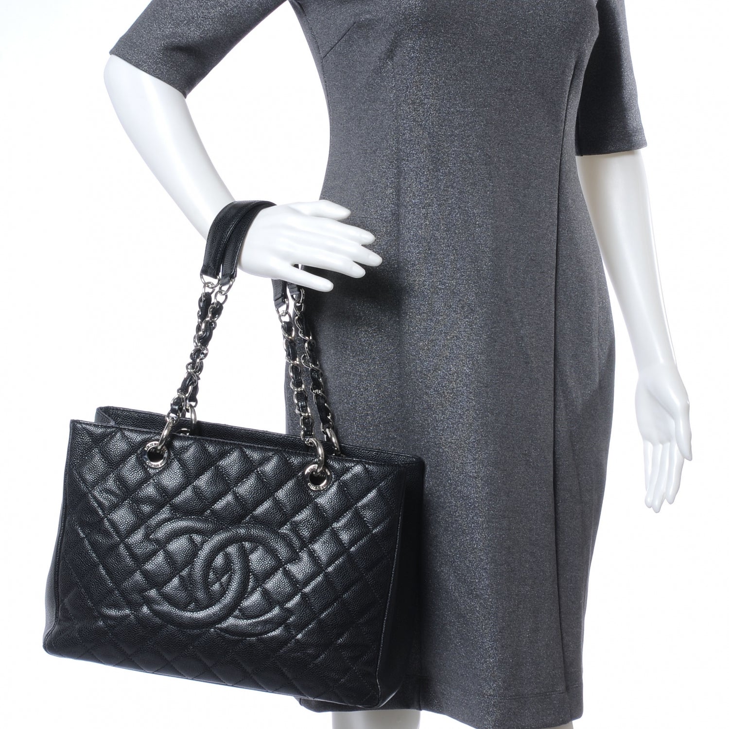 Chanel Caviar Grand Shopping Tote GST Black 2 of 7