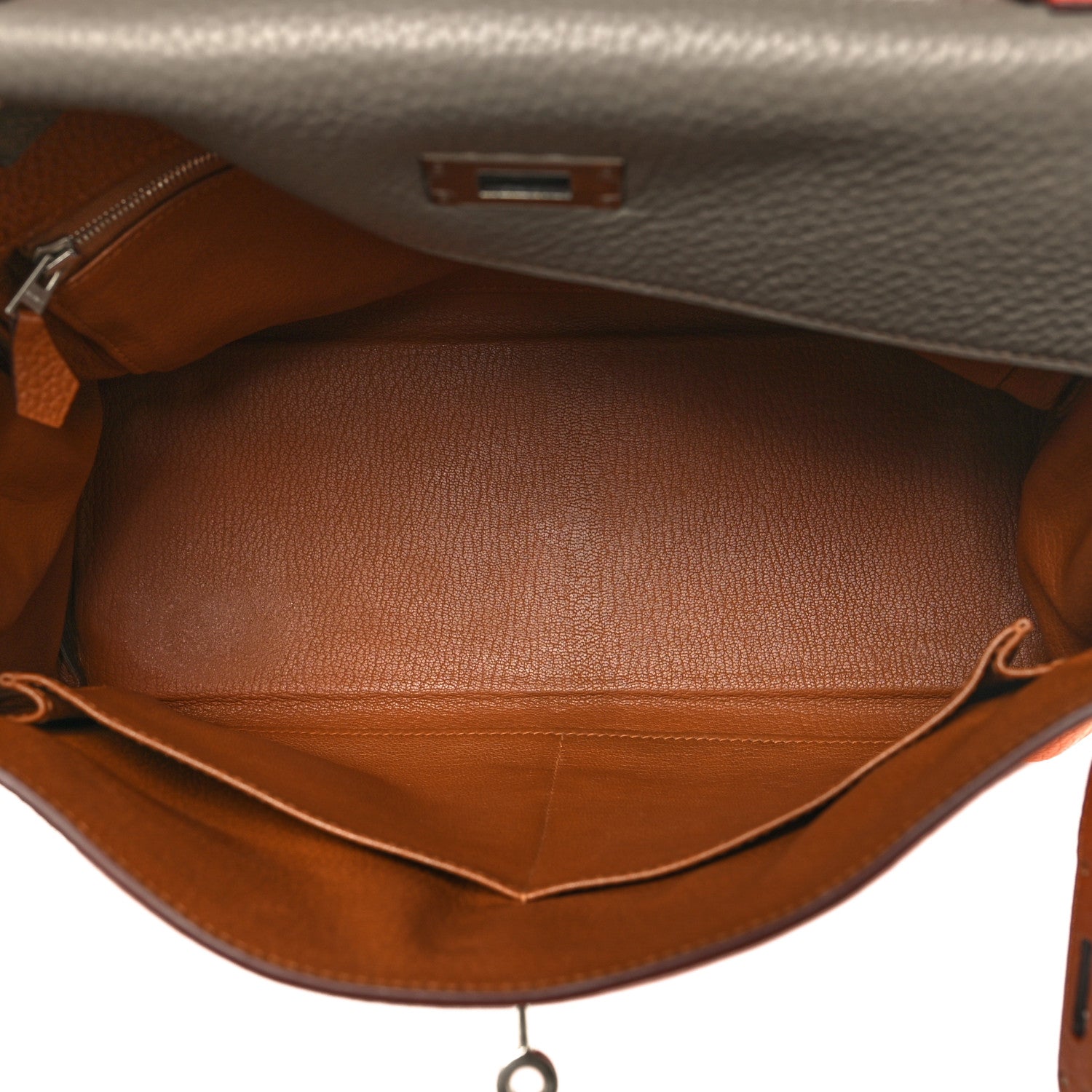 Hermes Taurillon Clemence Arlequin Kelly Retourne 32 Orange Sanguine Gold 5 of 15