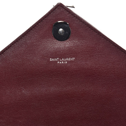 Saint Laurent Sheepskin Matelasse Chevron Monogram Medium College Bag Rouge Legion 6 of 8