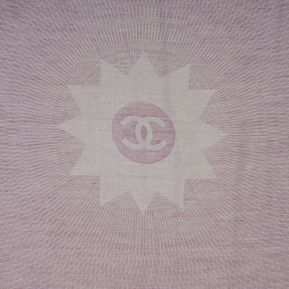 Chanel Cashmere Silk Spirograph Scarf Shawl Purple White 1 of 5