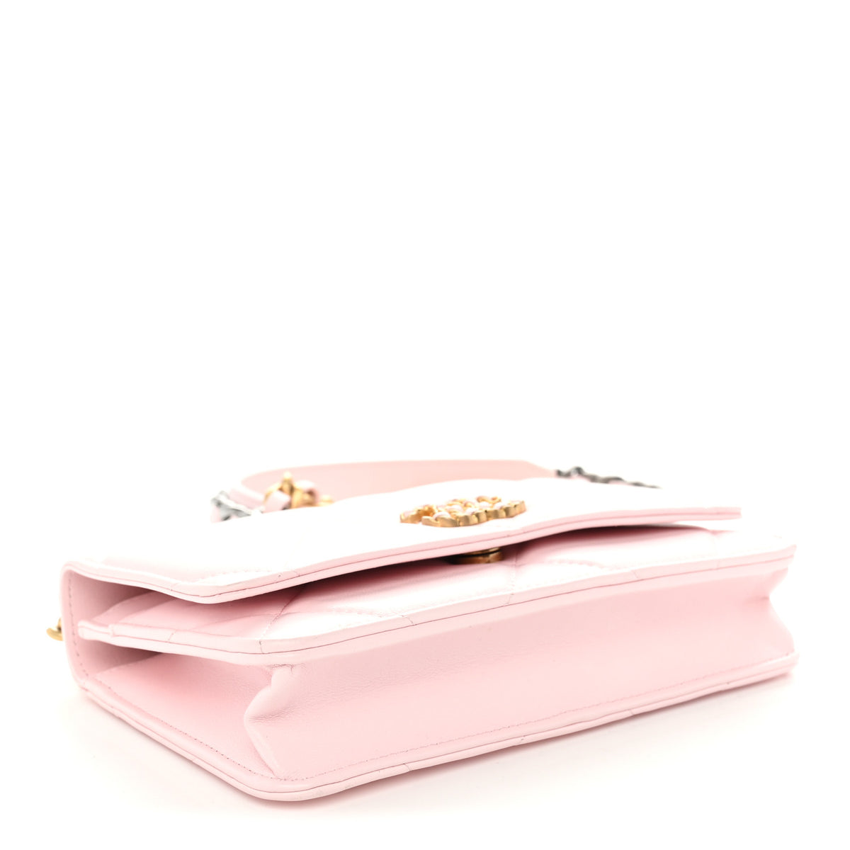 Chanel Lambskin Quilted Chanel 19 Wallet On Chain WOC Light Pink 4 of 12