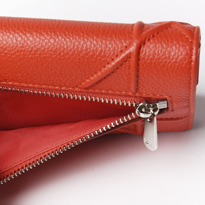 Christian Dior Grained Calfskin Cannage Diorama Elancee Wallet Inferno Red 6 of 11