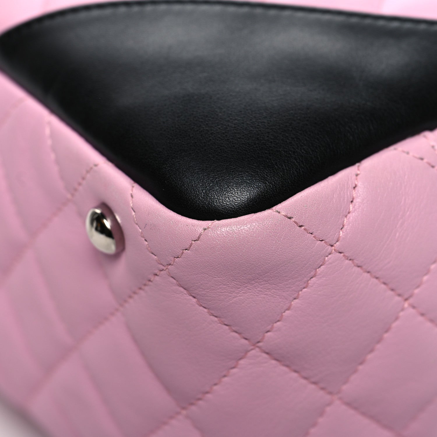 Chanel Calfskin Quilted Large Cambon Bowler Pink Black Pink Black 10 of 15