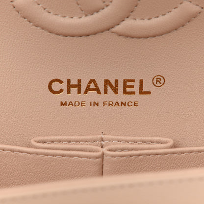 Chanel Caviar Chevron Quilted Small Double Flap Beige 6 of 9