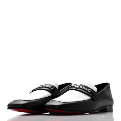 Christian Louboutin Calfskin Womens Loafers 38.5 Black White 3 of 7
