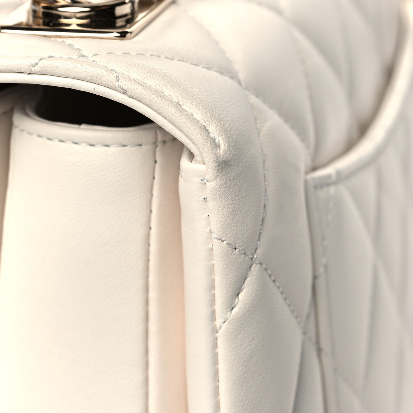 Lambskin Quilted Small Trendy CC Dual Handle Flap Bag White