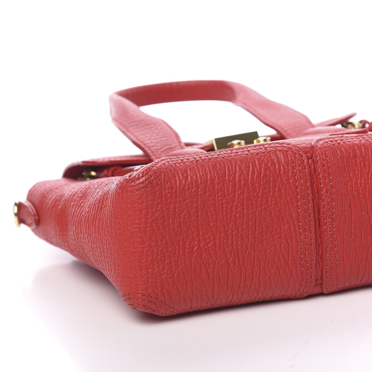 3.1 Textured Calfskin Mini Pashli Satchel Red