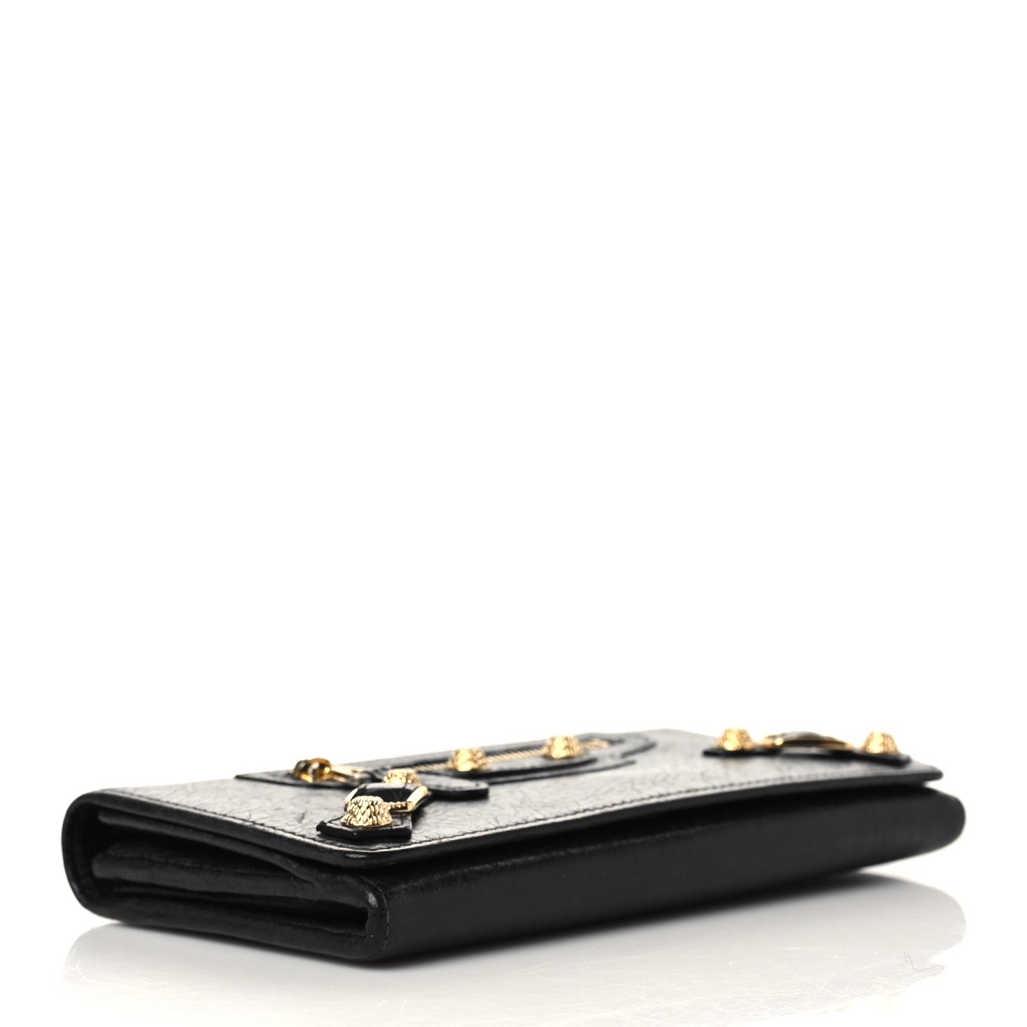 Balenciaga Agneau Giant 12 Gold Hardware Money Wallet Black 4 of 9
