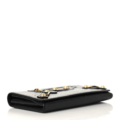 Balenciaga Agneau Giant 12 Gold Hardware Money Wallet Black 4 of 9