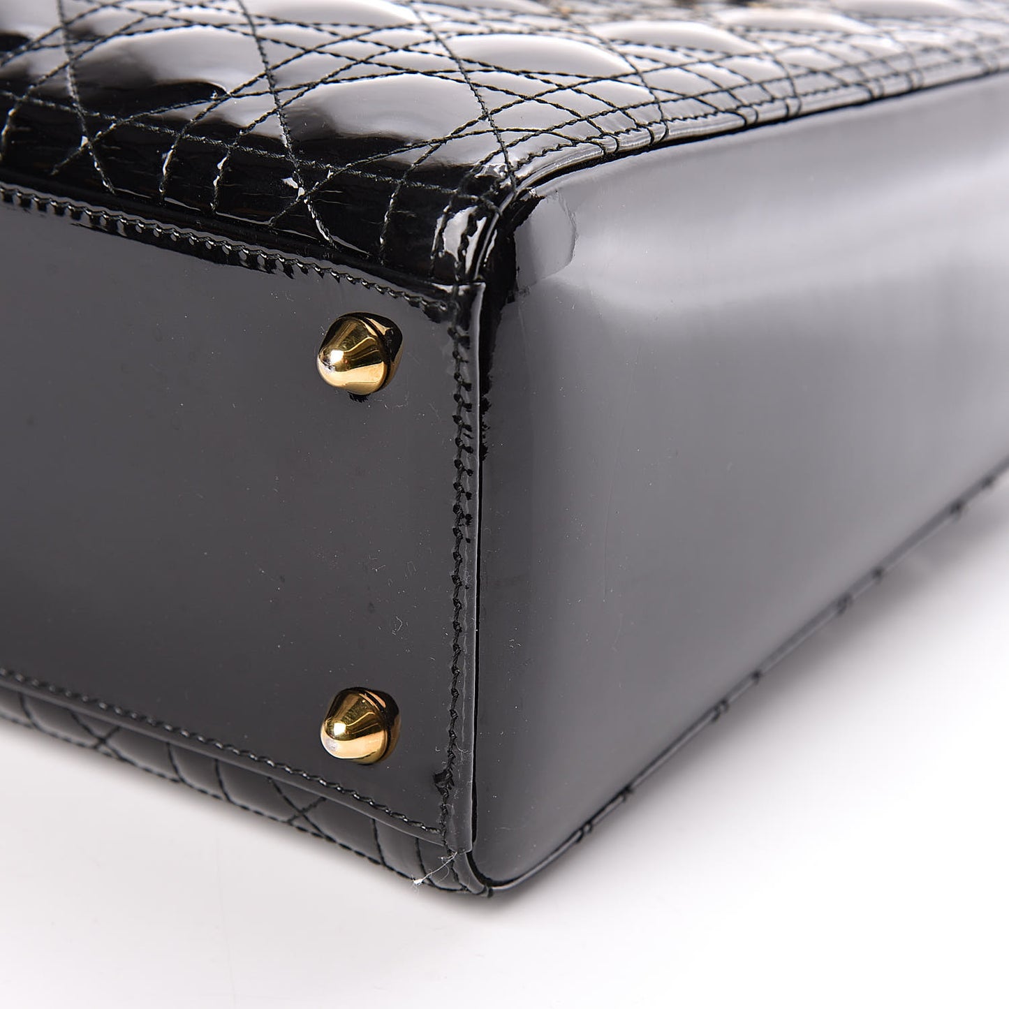 Patent Cannage Large Lady Dior Black