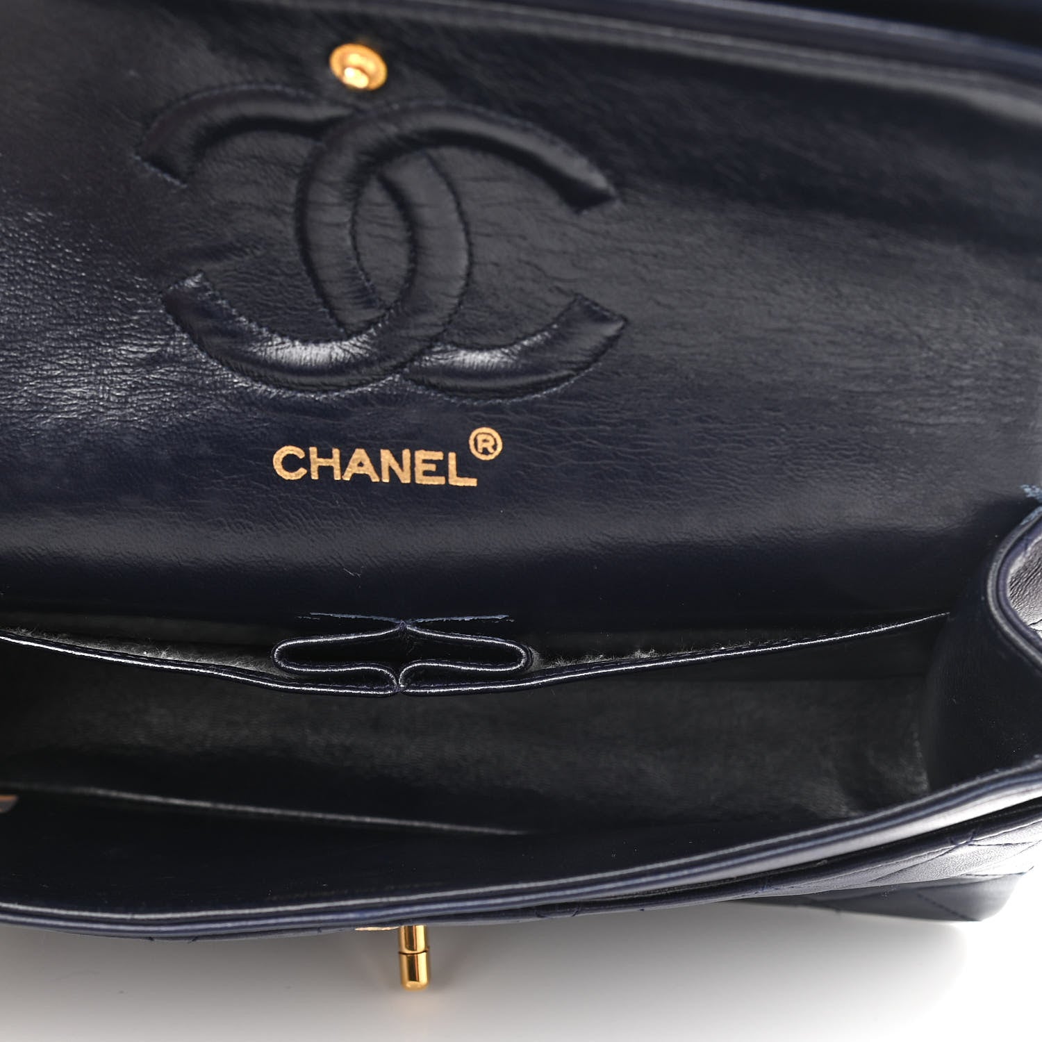Chanel Lambskin Quilted Small Double Flap Navy 4 of 19
