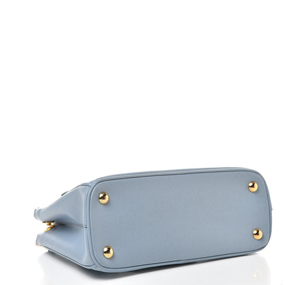 Prada Saffiano Galleria Mini Double Zip Tote Aviazione 4 of 14
