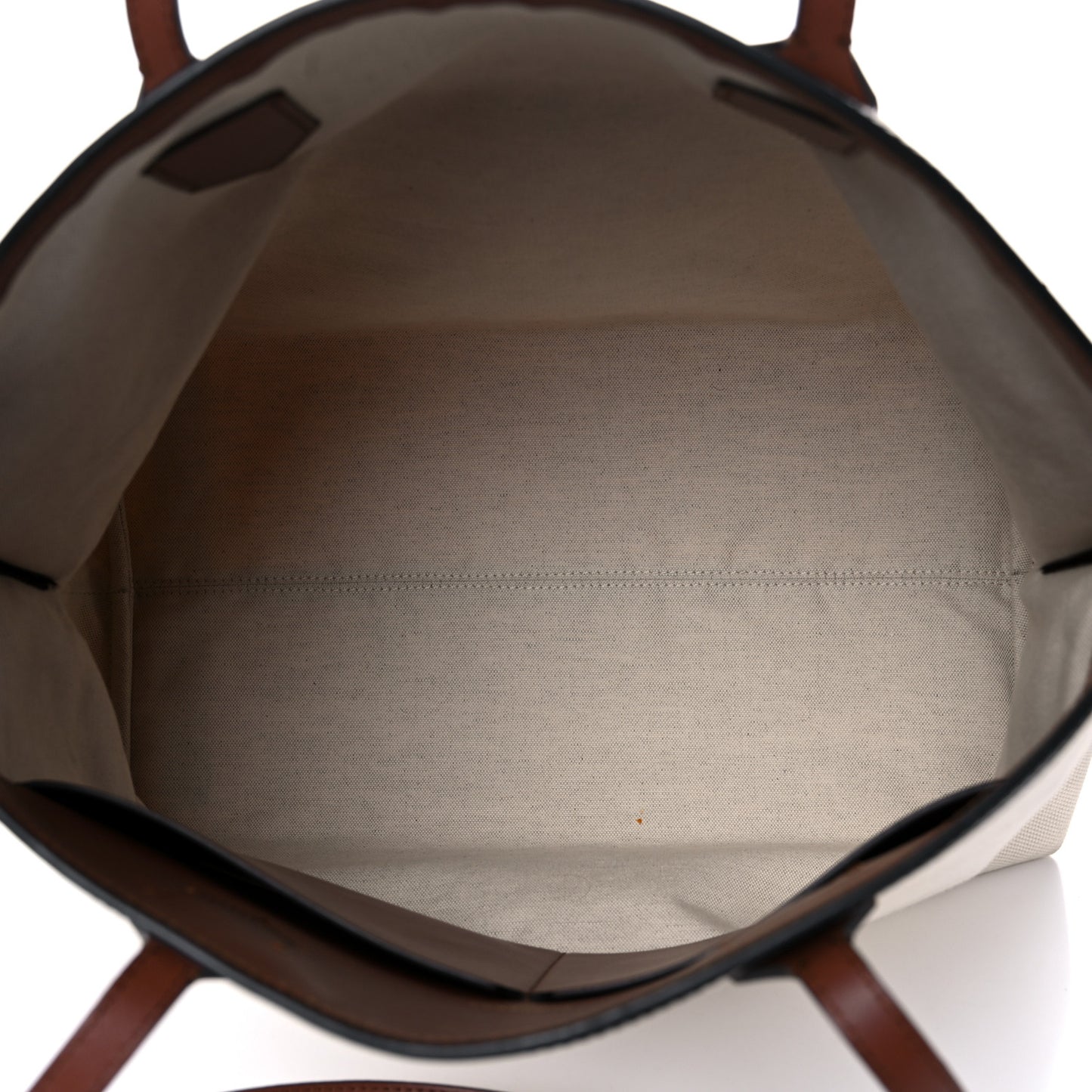 Cotton Canvas Calfskin Large Society Tote Bag Natural