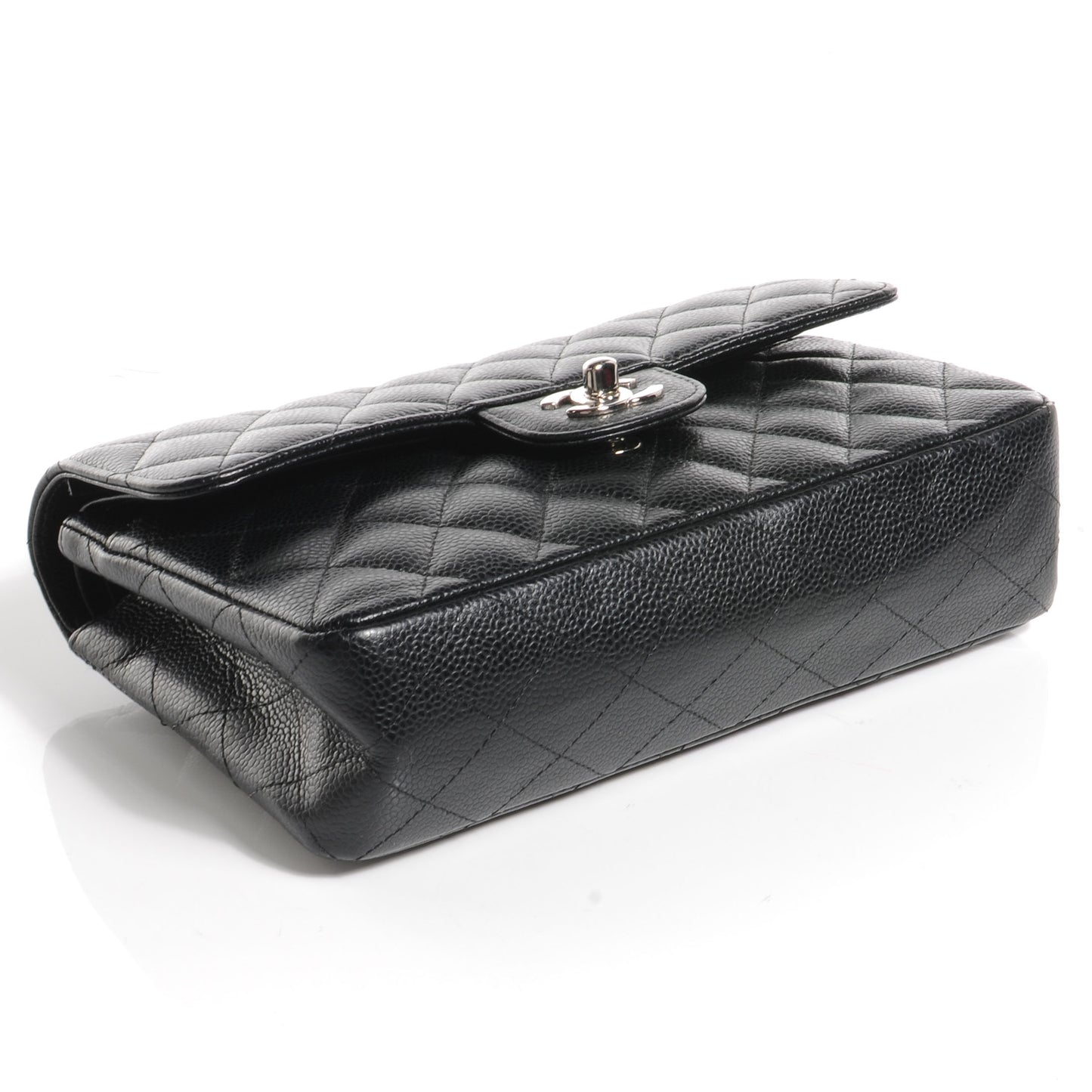 Caviar Quilted Small Double Flap Black