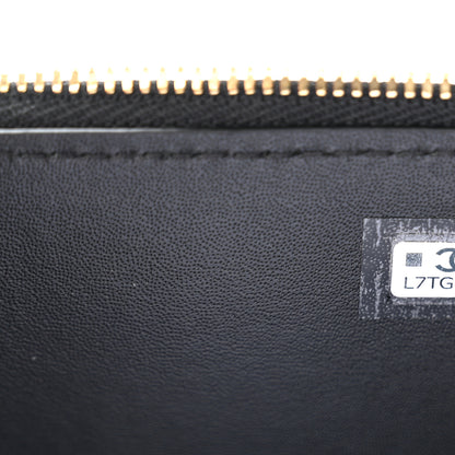 Chanel Calfskin Crocodile Embossed Crococo Small Top Handle Vanity Case With Chain Black 7 of 11