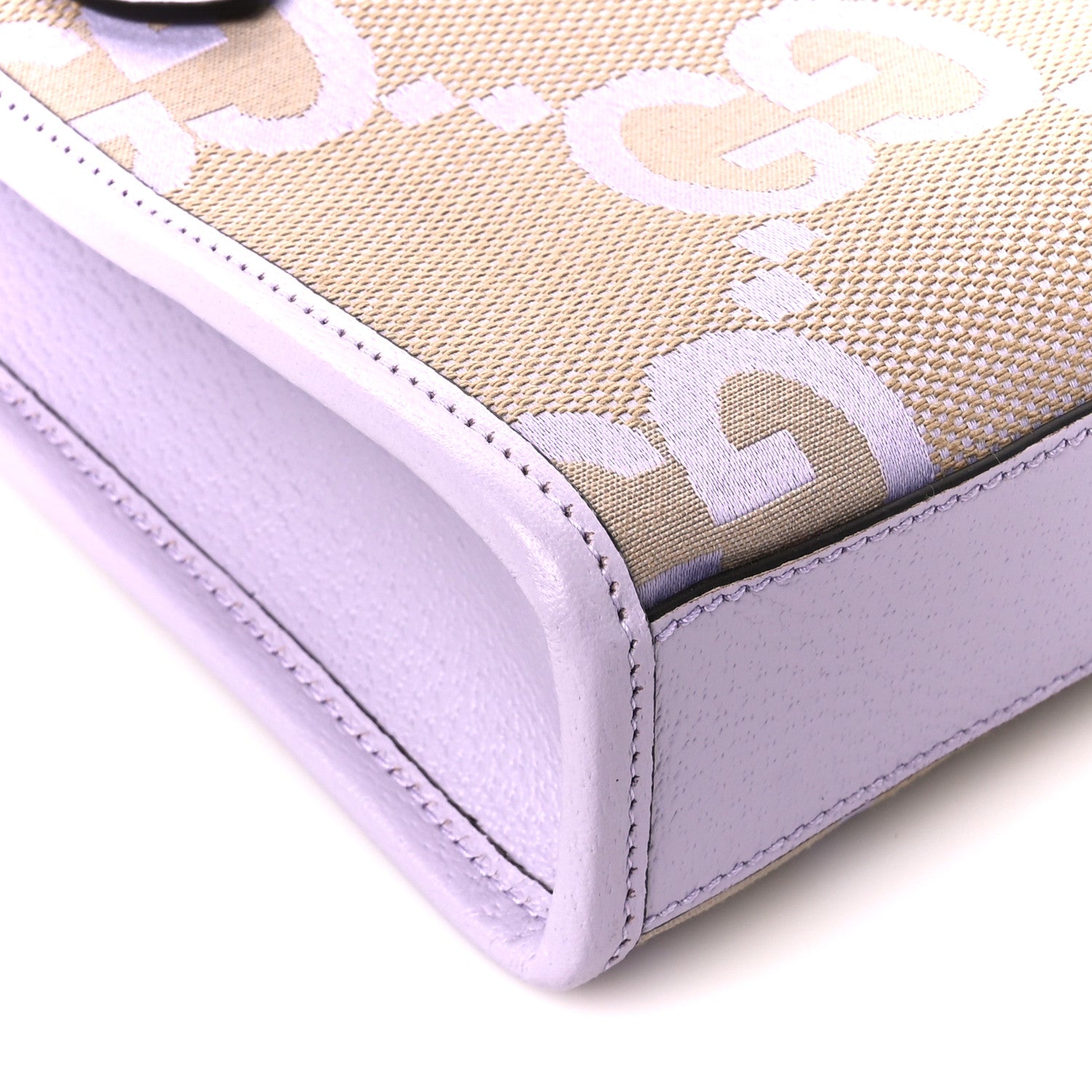 Gucci Monogram Jumbo GG Textured Dollar Calfskin Mini Tote Bag Beige Lapis 10 of 11