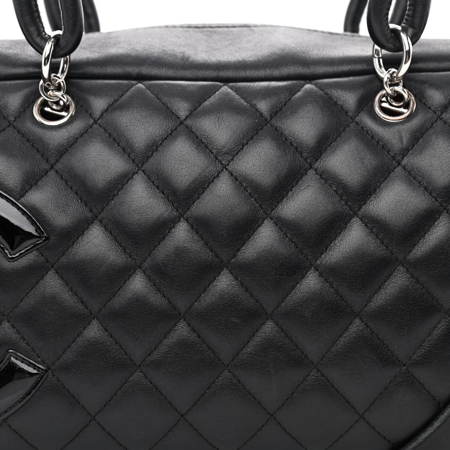 Calfskin Quilted Large Cambon Bowler Black