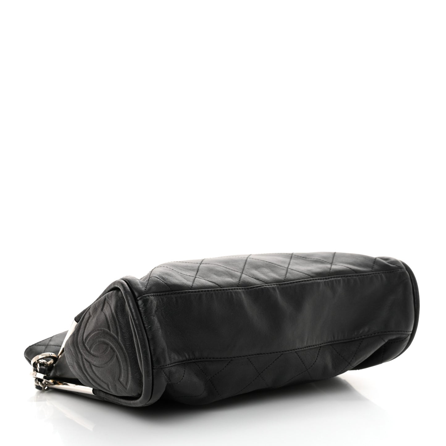 Lambskin Stitched Medium Ultimate Soft Tote Black