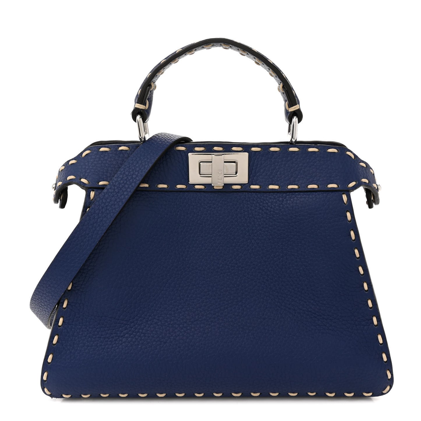Cuoio Romano Selleria Chamois Small Peekaboo I SEE U Satchel Blue