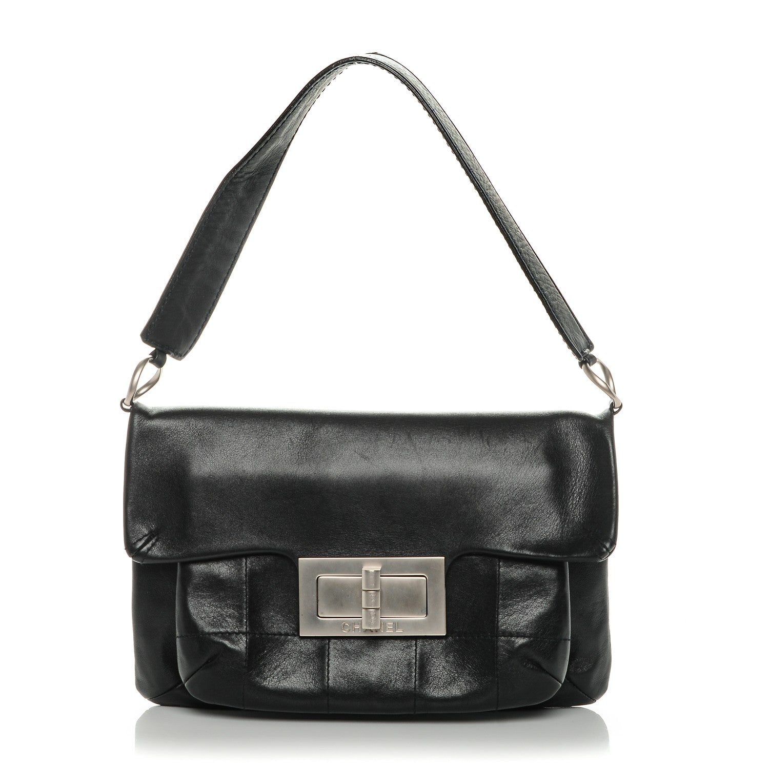 Chanel Calfskin Square Stitched Mademoiselle Shoulder Bag Black 1 of 7