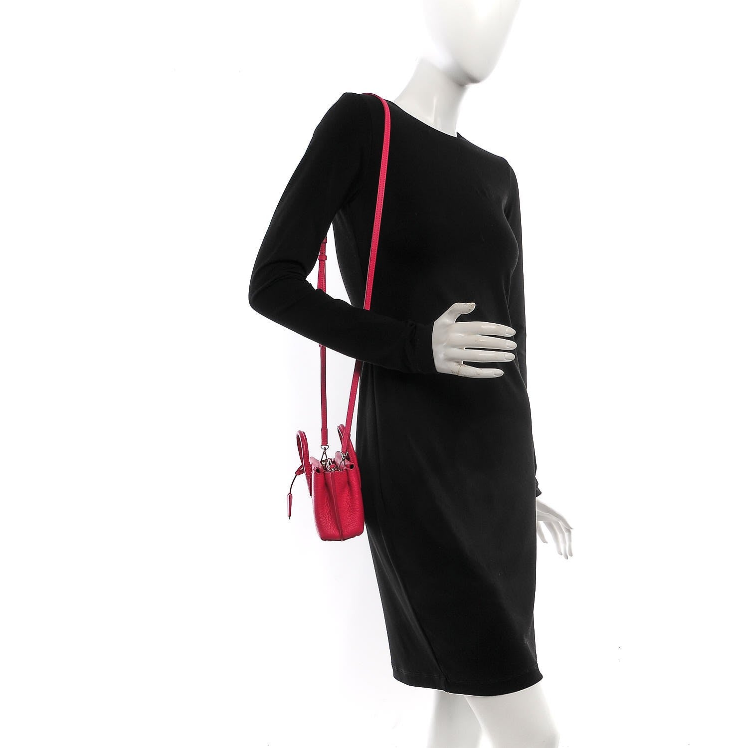 MCM Grained Calfskin Micro Milla Tote Beetroot Pink 2 of 11